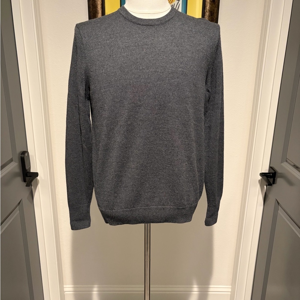 Banana Republic Men's Charcoal Italian Merino Wool Crewneck Sweater M